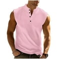 thumbnail image 2 of Mens Button Mock Neck Tank Tops Sleeveless Undershirts Shirts Casual Solid Color Lightweight Pullover Slim Breathable Basic Athletic Workout Vests, 2 of 6
