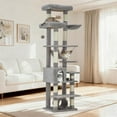 thumbnail image 2 of Royalbelle 74Inch Tall Light Gray Cat Tree, Large Cat Tower with Scratching Posts, 2 of 9