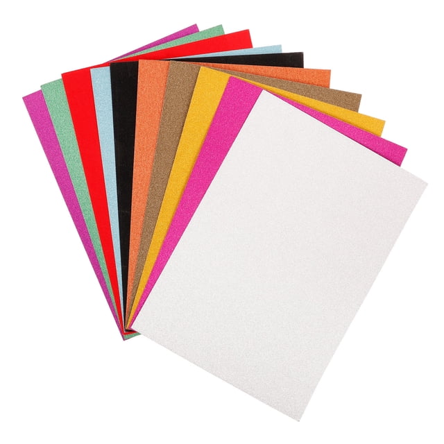 OULII 10Pcs Sparkly Craft Paper Glitter Paper For Crafts Assorted Color Diy Decoration Supplies