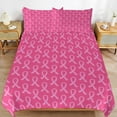 thumbnail image 6 of 3 Pcs Soft Bedding Set, Includes 1 Duvet Cover with Zipper And 2 Pillow Shams,Pink Ribbon Queen(90"×90"), 6 of 8