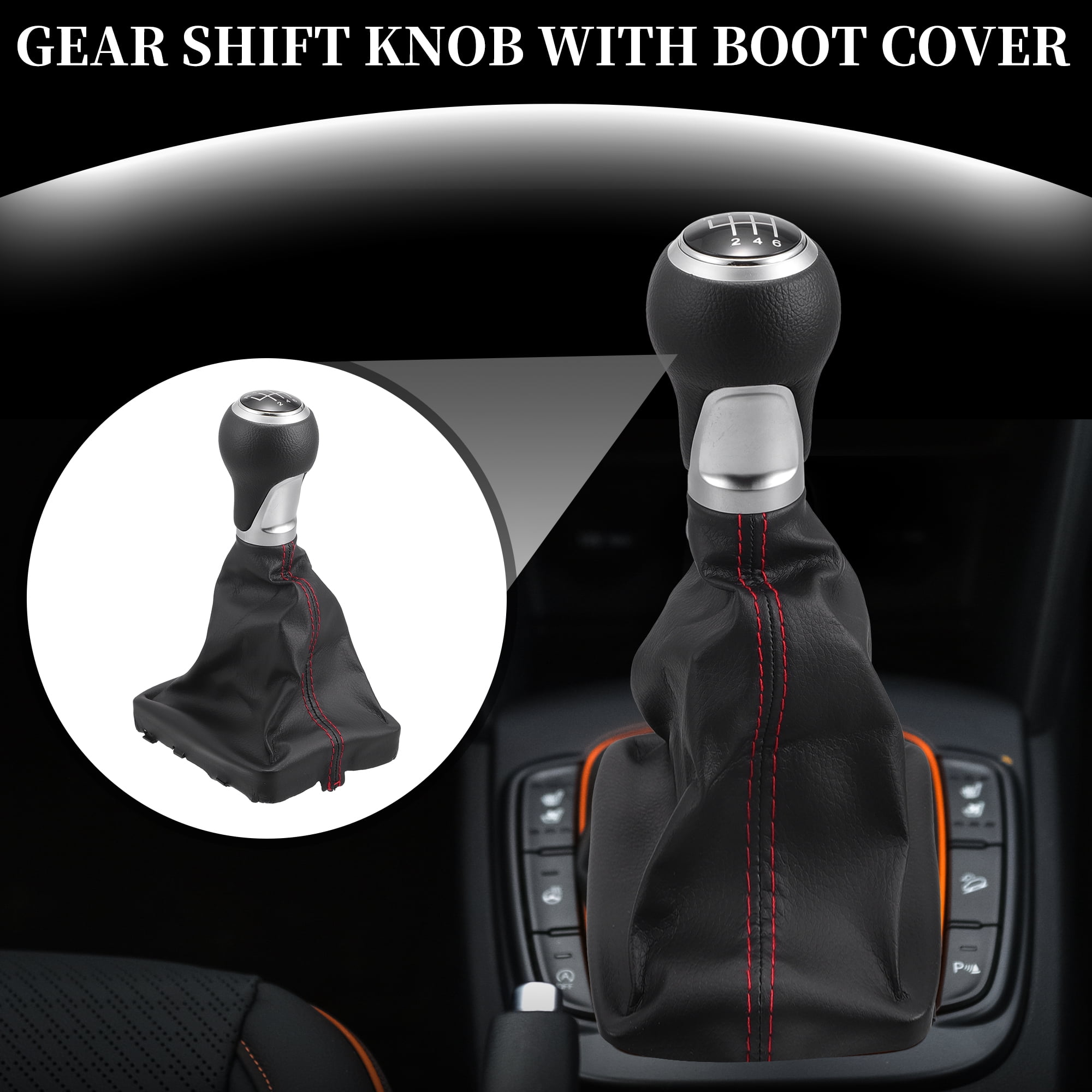 6 Speed Manual Gear Shift Knob with Dust Cover - Stick Shifter Knob - for Audi A6 2004-2008 Plastic