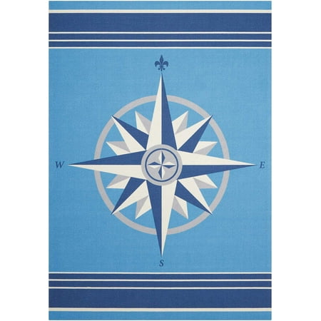 Waverly Sun & Shade "Sailing" Blue Indoor/Outdoor Area Rug by Nourison SND45 10' x 13'