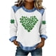 thumbnail image 3 of TaTaai Women's Spring Holiday Blouse Long Sleeve Round Neck St. Patrick's Day Patchwork Design Irish Festival Casual Top Gift, 3 of 5