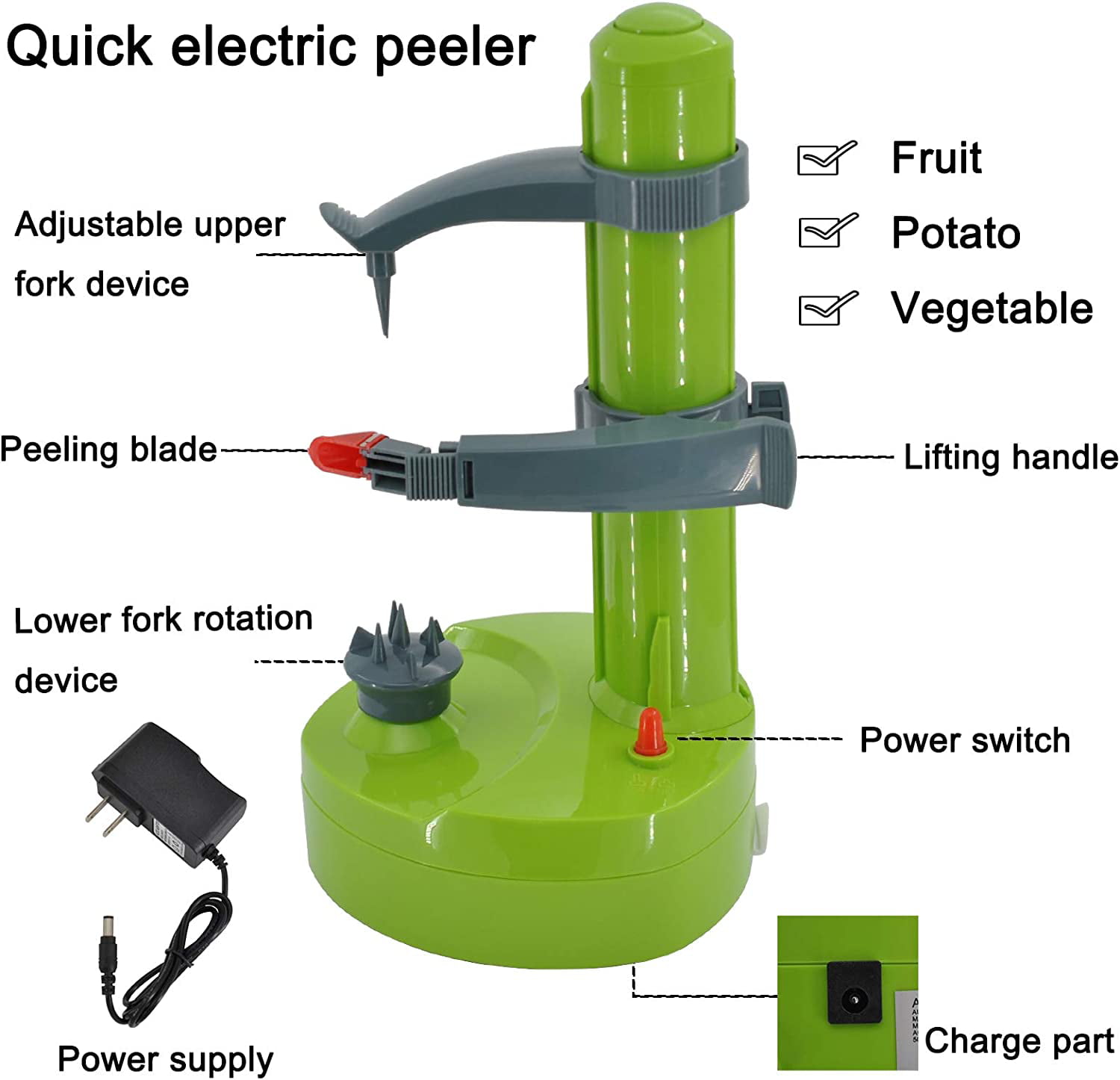 FFPS Commercial Potato Peeler 1500W 150-220KG / Hour Automatic Potato  Washer Caster Wheels 430 Stainless Steel Electric Peeler for Kitchen Fruits  and