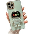 thumbnail image 7 of Cool and Cute Light-up Cartoon Astronaut Stand Phone Case TPU Soft Protective Back Cover for Samsung Galaxy S22 S23 Ultra S21 S20 FE S10 Plus Bumper(Pink,S22), 7 of 7