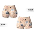 thumbnail image 5 of Fotbe Cute Ink Drawn Elephants Seamless Shorts, Womens Workout Shorts High Waist Stretch Booty Short for Gym/Yoga/Running/Biking-Small, 5 of 9