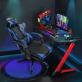 thumbnail image 4 of Gymax Gaming Chair Reclining Swivel Racing Office Chair w/Massage Lumbar Support Blue, 4 of 10