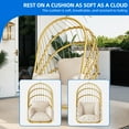 thumbnail image 2 of Dextrus Wicker Rattan Swing Egg Chair with Hanging Chain and Cushions, Foldable Hammock Chair Swing Chair 365 LBS Capacity for Indoor Outdoor Bedroom Patio Porch Camping, 2 of 8