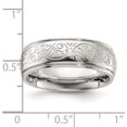 thumbnail image 4 of Chisel Stainless Steel Polished Etched Design Ridged Edge 7.7mm Band - Ring Size 10.0, 4 of 7