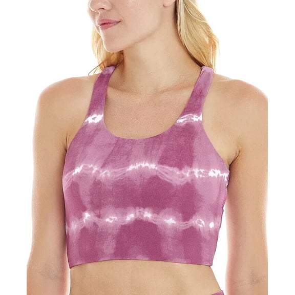 K-deer Women's Tie-Dyed Crisscross-Back Top Pink Size L MSRP $58