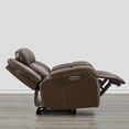 thumbnail image 6 of CHITA Genuine Leather Power Recliner Chair with Adjustable Headrest, Brown, 6 of 19