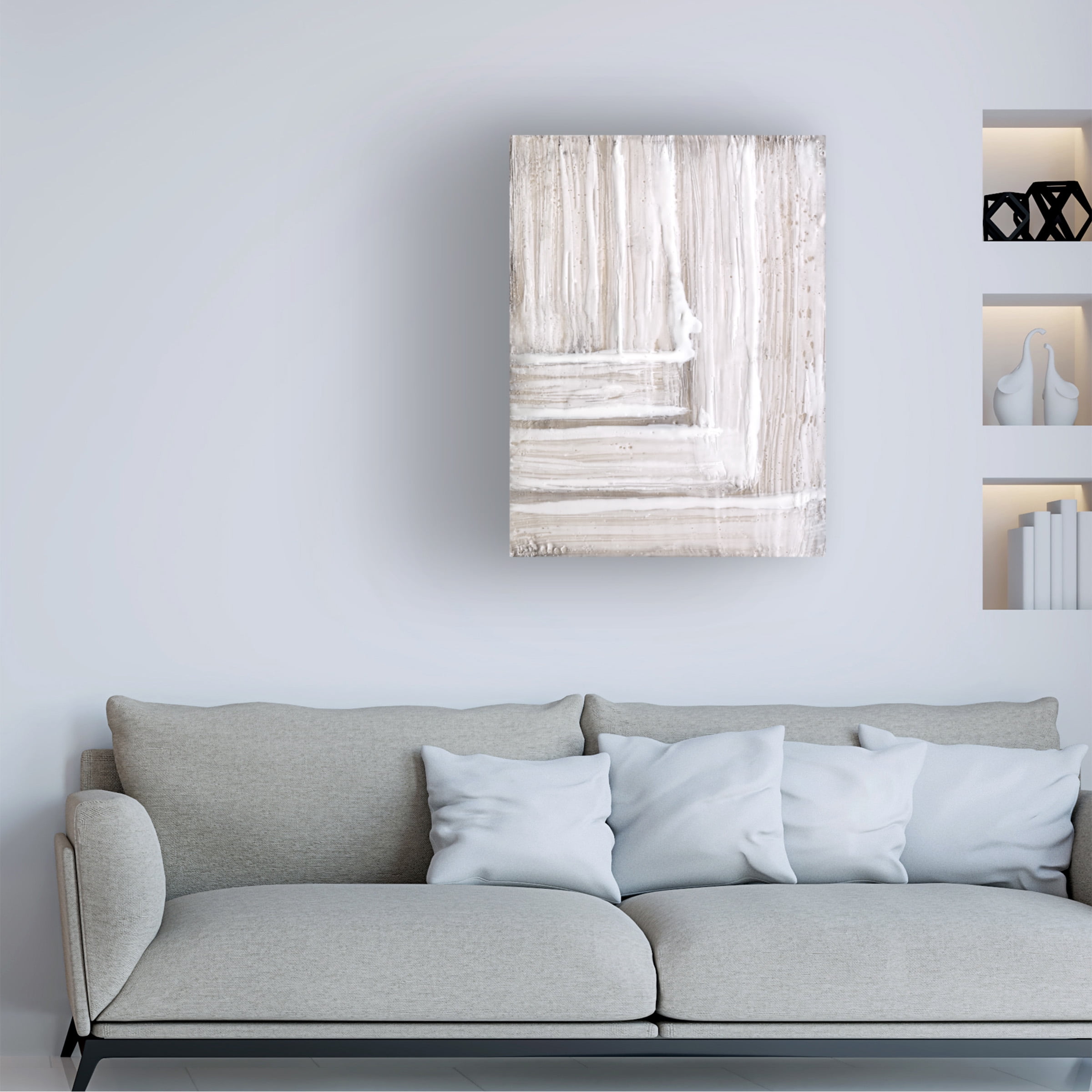 Jennifer Goldberger 'Concentric White II' Canvas Art