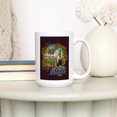 thumbnail image 3 of 15 fl oz Ceramic Mug, Brentwood, California, Merlot Wine Scene, Contour, Dishwasher & Microwave Safe, 3 of 5