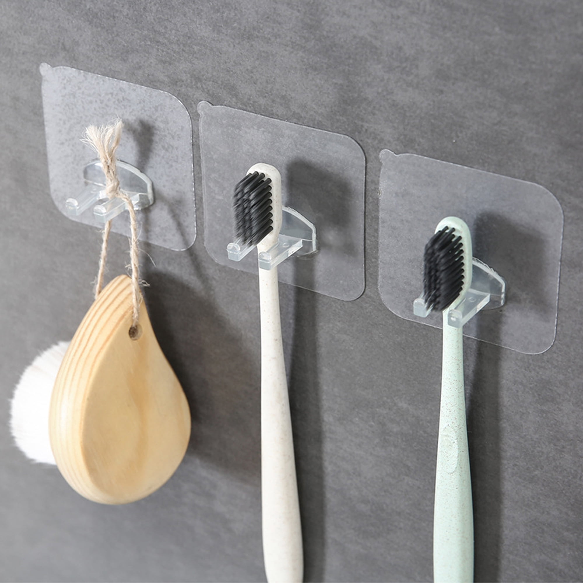 One opening Toothbrush Hook Wall-Mounted Suction Type Transparent Accessory