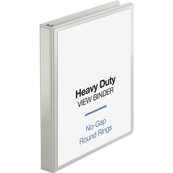 Business Source Heavy-duty View Binder - 1" Binder Capacity - Letter - 8 1/2" x 11" Sheet Size - 225 Sheet Capacity - Round Ring Fastener(s) - 2 Internal Pocket(s) - Polypropylene- | Bundle of 5