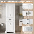 thumbnail image 4 of Freestanding Bathroom Storage with 4 Doors, 1 Drawer, Adjustable Shelves and Soft Close Hinges, Anti-Tip Design, 70.8 Inch Tall in White, 4 of 10