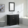 thumbnail image 3 of Wonline 36" Free Standing Bathroom Vanity Cabinet Modern Design Drawer and Mirror Black Free Standing 2 Soft Closing Doors Vanity Only, 3 of 6