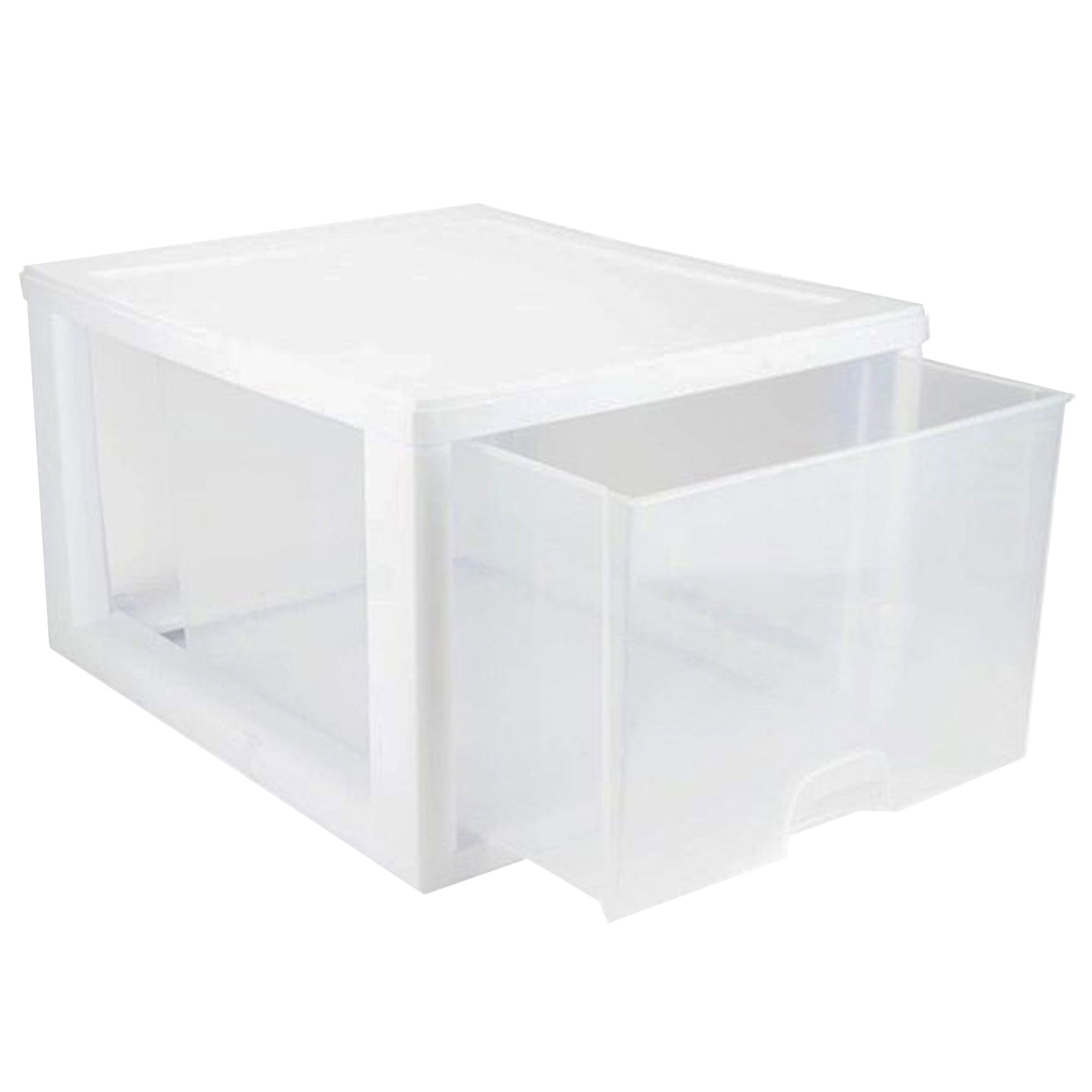Sterilite 27 Qt Stacking and Modular Plastic Storage Drawers, White Frame, 4 Pack