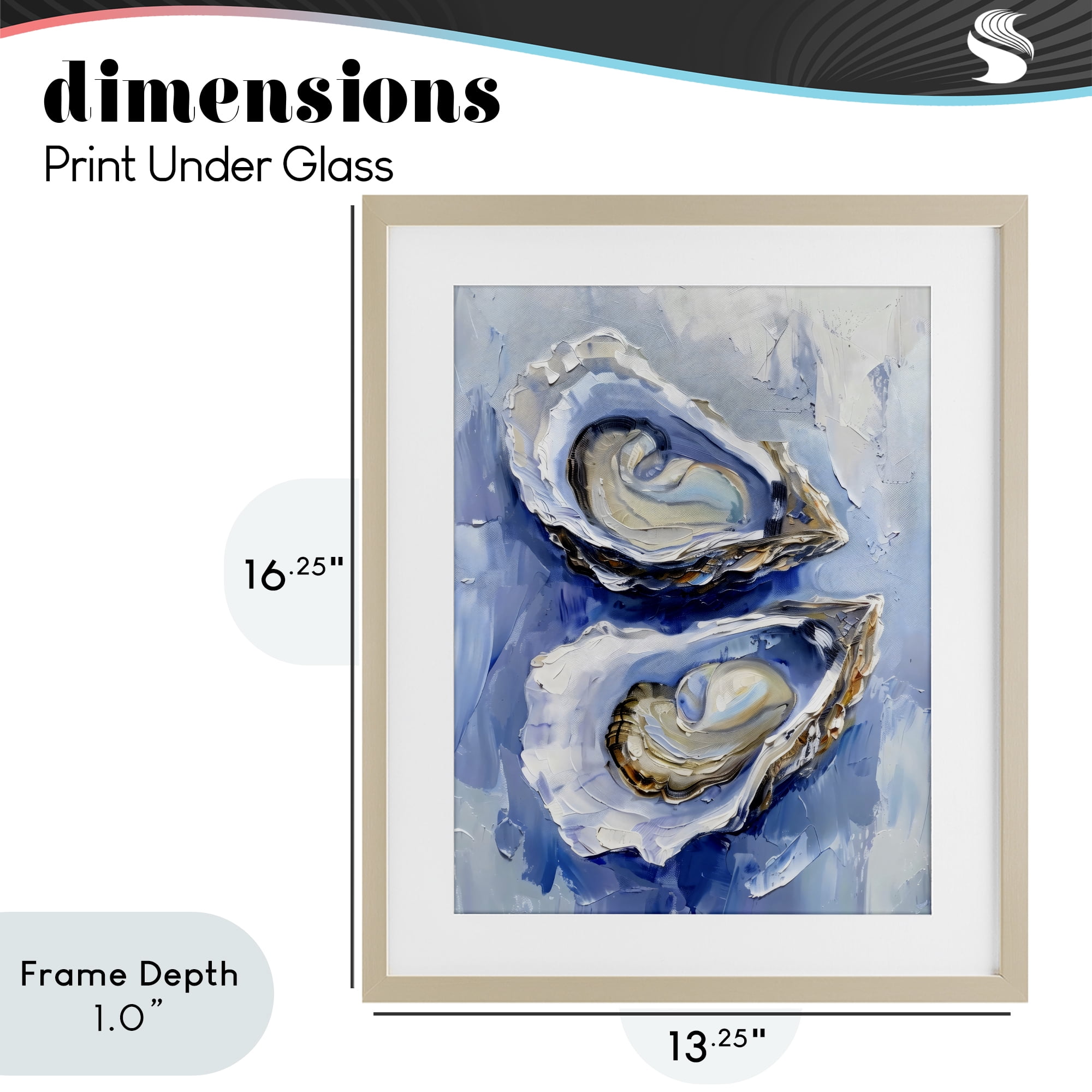 Stupell Industries Oysters On The Half Shell Birch Framed Print Under Glass, design by Creative Studio