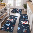 thumbnail image 2 of Dark Blue Christmas Santa Pattern Kitchen Rugs Sets Of 3,Kitchen Runner Rugs Non Skid Washable,Decorative Kitchen Floor Mats for Kitchen,Sink,Laundry,17"x30"+ 17"x47" + 17"x59", 2 of 6