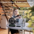 thumbnail image 4 of Portable Rechargeable Fan - 12000mAh 9-Inch Battery Operated Powered Fan - Camping Fan with Light & Remote for Tent - USB Table Fan for Travel, Jobsite - 4 Speeds, 4 Timers, Auto-Oscillation, 4 of 5