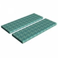 thumbnail image 1 of Abstract Bench Cushion Set of 2, Vintage Wavy Swirling Stripes Symmetric Carpet Style Motif, Standard Size Foam Pad and Decorative Cover, Pale Green Pale Blue, by Ambesonne, 1 of 4