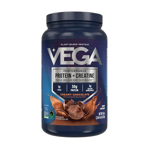 Vega Protein Powder   Creatine Monohydrate, Chocolate, 20 Servings, 36oz