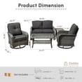 thumbnail image 5 of Ovios 5 Pieces Outdoor Patio Furniture Set High Back All Weather Wicker Conversation Set with Swivel Chairs & Coffee Table, Black, 5 of 11