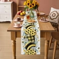 thumbnail image 2 of Summer Bee Love Table Runner - 48 Inch Long Daisy Floral Eucalyptus Leaves Rustic Cotton and Linen Blended Dress Scarves Farmhouse Table Runner for Kitchen Dining, Coffee Table, 13" x 48", 2 of 8
