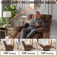 thumbnail image 4 of Oversized Recliner Chair 350 lb Weight Capacity, Home Oversized Velvet Manual Chair Recliner Overstuffed Arms and Back for Home Theater Living Room Brown, 4 of 9