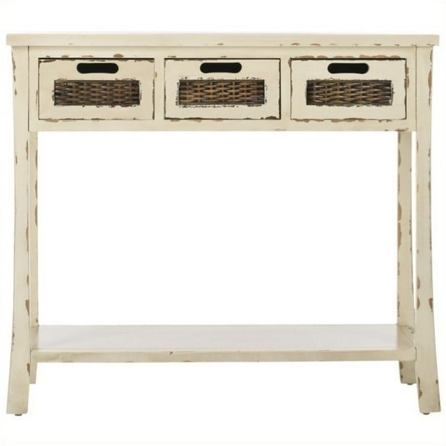 Safavieh Console en Bois de Pin d'Automne à 3 Tiroirs en Blanc