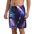 thumbnail image 2 of KLL Feathered Wolf Men's Casual Summer Beach Shorts Hawaiian Shorts with Pockets-Medium, 2 of 5