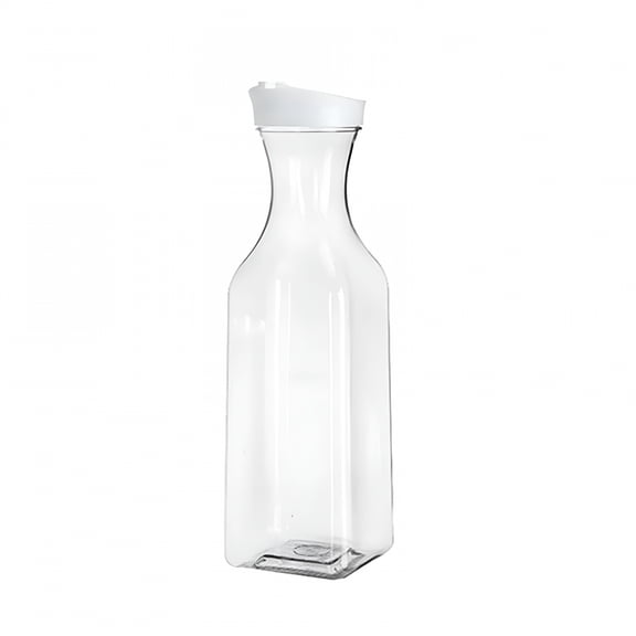 ACDANC 50 Oz Water Carafe with Flip Top Lid,Square Base Clear Juice Container Pitcher-for Water,Iced Tea,Juice,Beverage,Lemonade,Milk and Mimosa Bar-Hand Wash