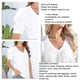thumbnail image 3 of Camiseta de manga abombada con cuello en V, camiseta de verano para mujer fácil de combinar a la moda de Color puro para citas, uso diario, 3 of 6