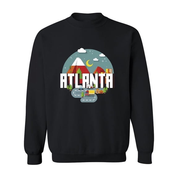 Atlanta Cartoon Highways Sketch Sweatshirt Women -Image by Shutterstock, Female x-Large
