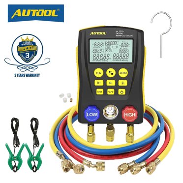 Refrigeration Digital Manifold Gauge Set HVAC Pressure Meter Kit 2 ...