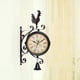 thumbnail image 4 of Reloj de pared, reloj de estación retro de doble cara, reloj de pared de araña redondo con Números romanos, 4 of 8