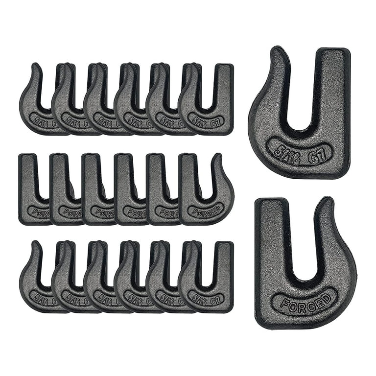 20 Pack Heavy Duty 5/16 Weld On Grab Hook, Grade 70 Clevis Chain Hook for  Trailer, Truck, Rigging, Flatbed, Tractors, Loader Bucket, Tie Down (20)