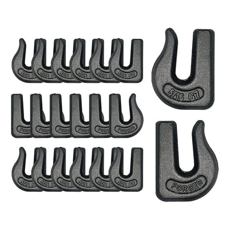 

20 Pack Heavy Duty 5/16 Weld On Grab Hook Grade 70 Clevis Chain Hook for Trailer Truck Rigging Flatbed Tractors Loader Bucket Tie Down (20)