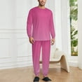thumbnail image 2 of Gradually Pink Men's Pajama Set Sleepwear Pjs Lightweight Long Sleeve Crewneck Shirts and Bottoms Soft Comfy Sleep Sets M, 2 of 5