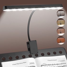 Anpro Rechargeable Book Light  57 LED, Clip on Music Stand Light, 3 Brightness Levels Lighting & 4 Color Temperatures, Clip on Reading Lights for Books and Desk Orchestra