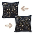 thumbnail image 3 of Couch Pillow Elegant Gold Glitter Foliage Navy Blue Design Pillowcases 20"x20" Luxury European Modern Sofa Throw Pillow Cover Decorative Outdoor Linen Fabric Pillow Case Cushion Case for Sofa Couch, 3 of 7