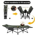 thumbnail image 6 of Dark Green Camping Cot For Adults With Cushion And Pillow Portable Folding Bed Lightweight Tent Cot With Carry Bag Supports Up To 450 Lbs, 6 of 7