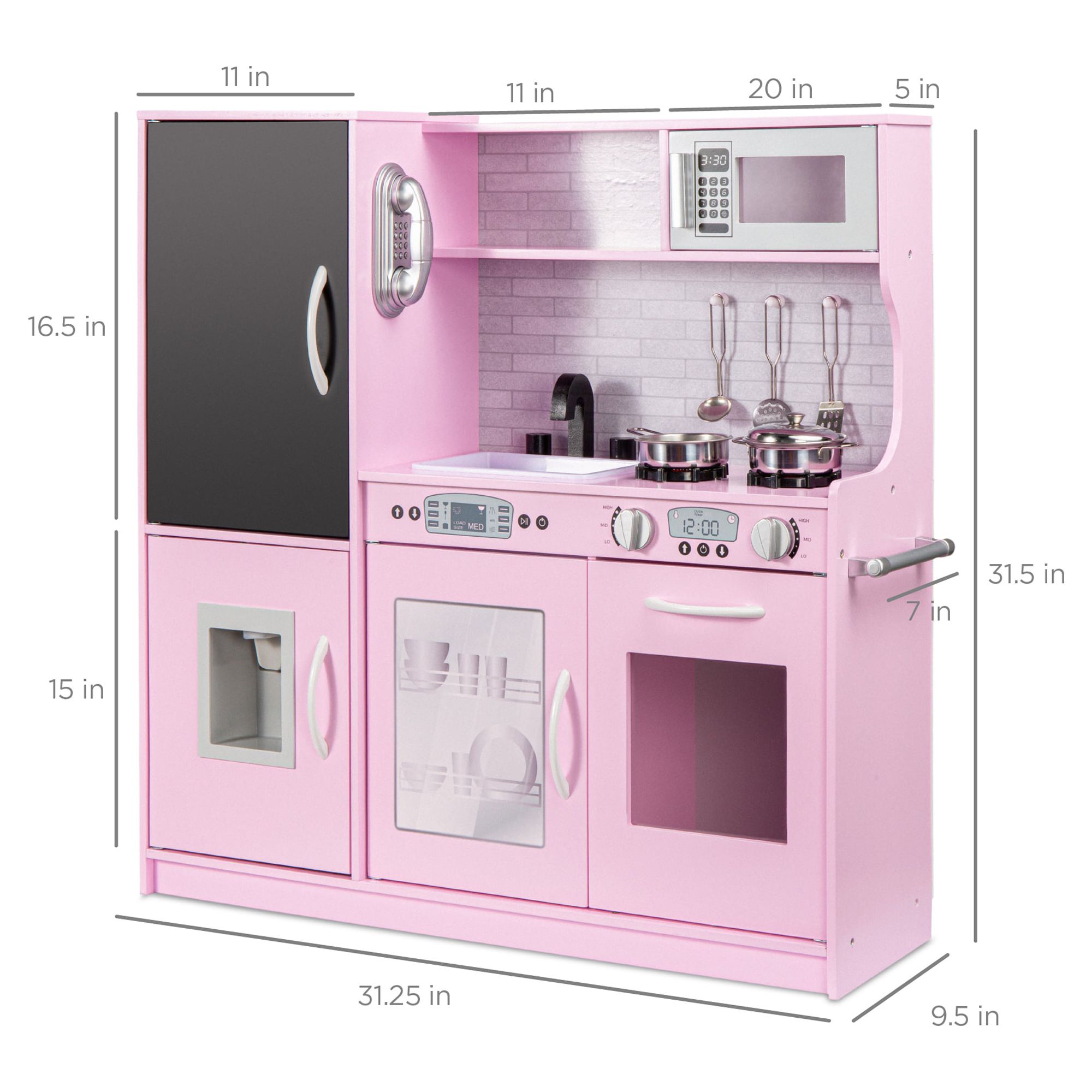 Best Choice Products Wooden Play Kitchen For Kids, Light Pink photo 7