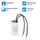 thumbnail image 3 of Capacitor Uxcell 4uF CBB60, 2 Pcs, 450V, 50Hz/60Hz, para compresores y bombas, blanco, 3 of 6