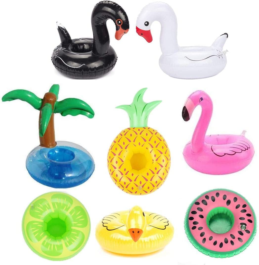 Inflatable Drink Holders Cup Fun Pool Party Flamingo Doughnut Swan Floatie 
