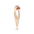 thumbnail image 3 of ANGARA Natural Round Ruby and Diamond Crossover Ring in 14K Rose Gold for Women (Size-2mm) | July Birthstone, Birthday, Anniversary, Jewelry Gift for Women | Natural Ruby Ring, 3 of 9