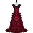 thumbnail image 2 of Women's Gothic Victorian Bustle Wedding Gown Renaissance Vintage Evening Long Dress Steampunk Ball Gowns, 2 of 7
