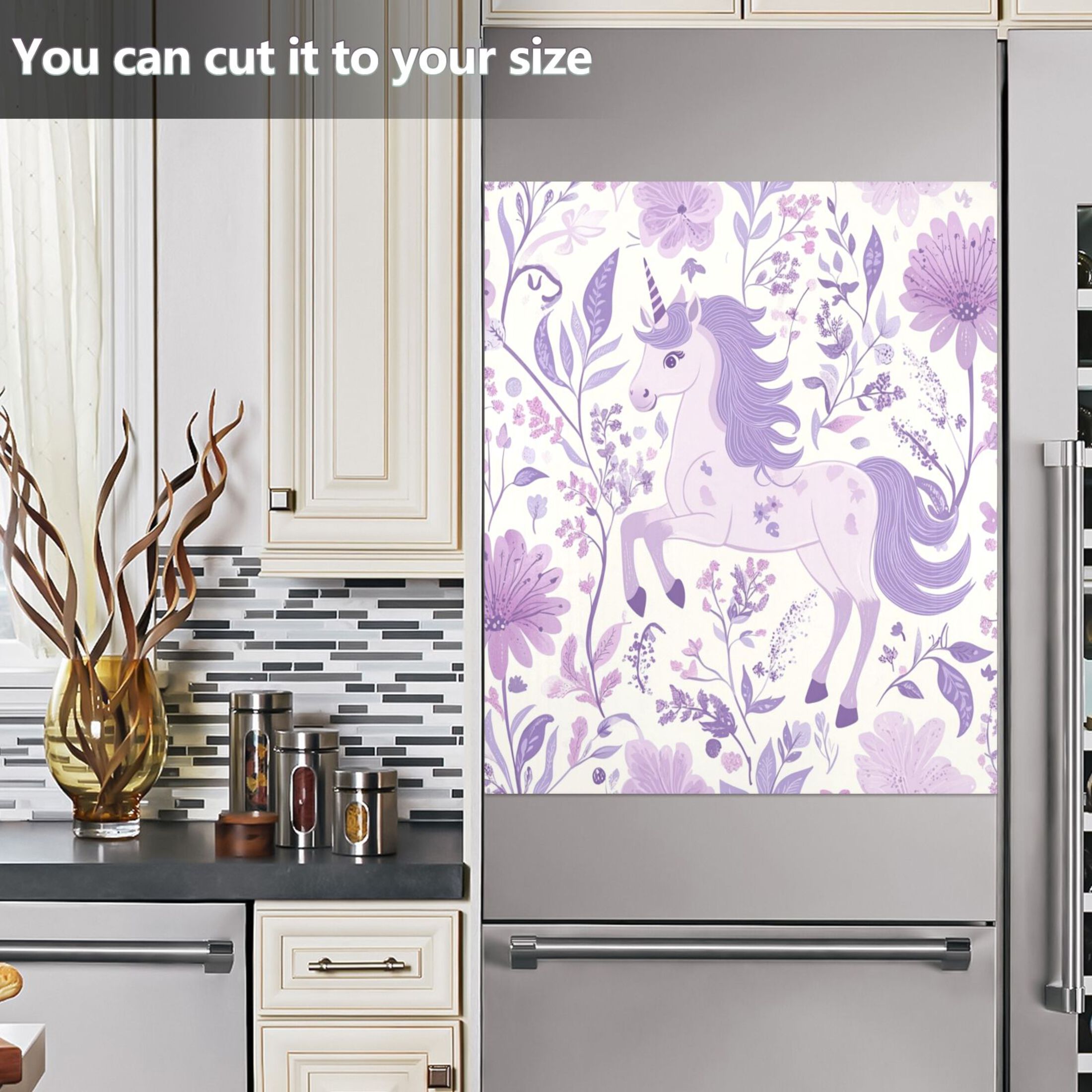 Dishwasher Magnetic Sticker 23x26 Inch Refrigerator Magnetic Sticker Washing Machine Magnetic Sticker Kitchen Panel Magnetic Sticker Home Decor Super Beautiful Purple Horse