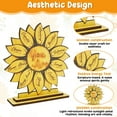 thumbnail image 3 of Wooden Sunflower Plaque Decor Wood Sunflower Desk Decor Home Tabletop Ornament for Desktop Bookshelf Classroom Present, 3 of 11